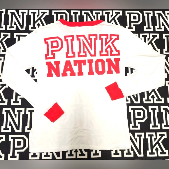 PINK Victoria's Secret Tops - #556 VS Pink "PINK NATION" L/S Tee ❤️